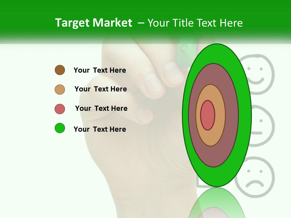 A Hand Writing On A White Board With A Green Marker PowerPoint Template