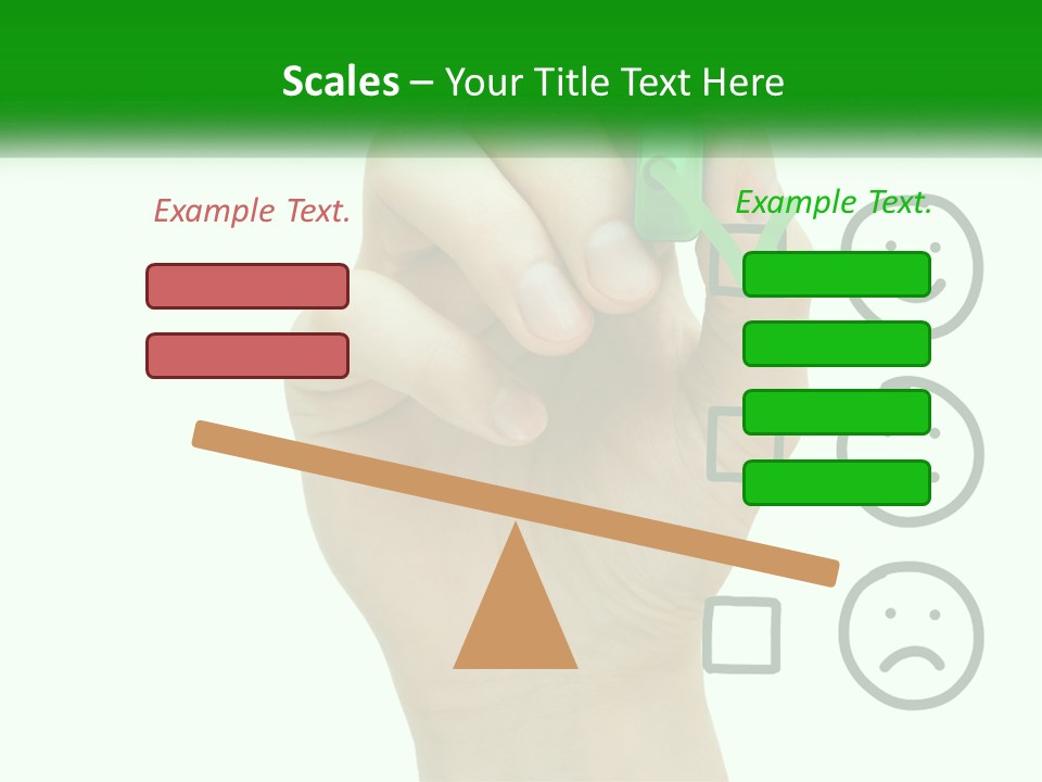 A Hand Writing On A White Board With A Green Marker PowerPoint Template