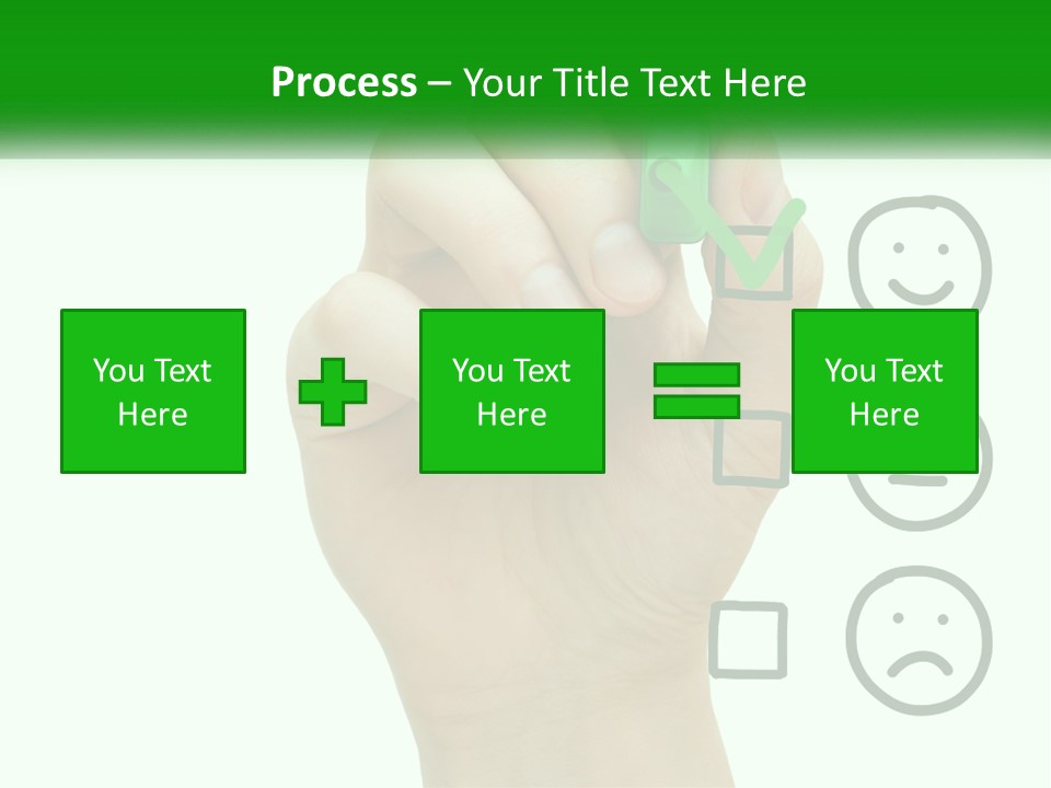 A Hand Writing On A White Board With A Green Marker PowerPoint Template
