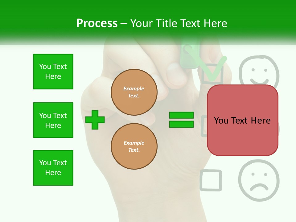 A Hand Writing On A White Board With A Green Marker PowerPoint Template