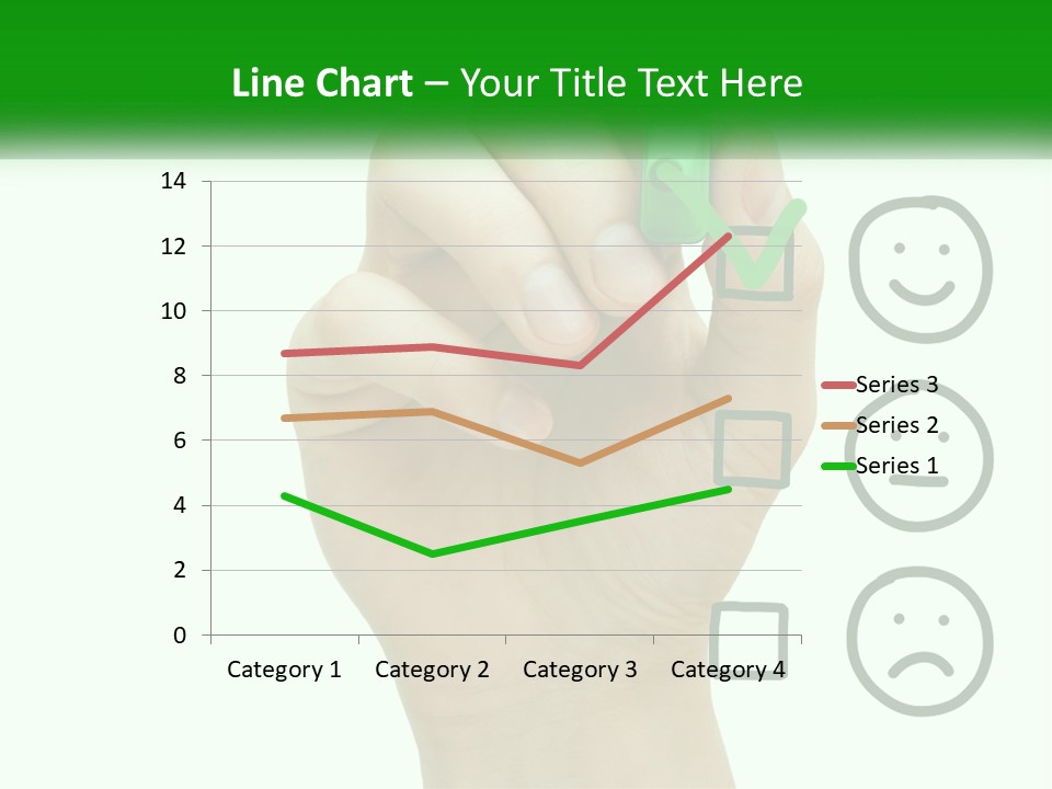 A Hand Writing On A White Board With A Green Marker PowerPoint Template