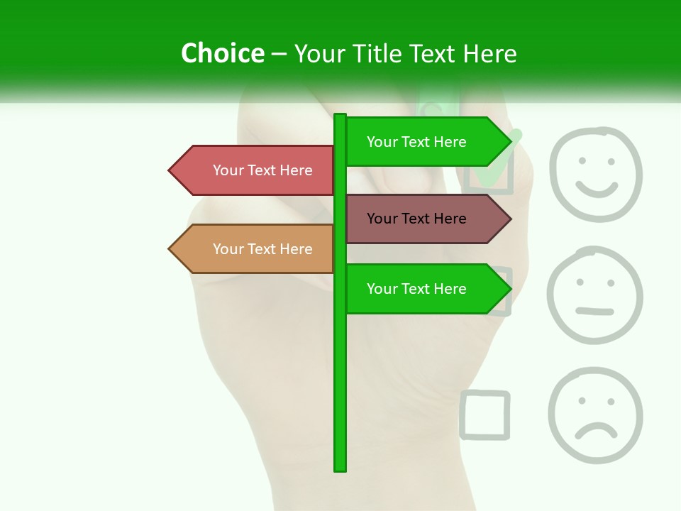 A Hand Writing On A White Board With A Green Marker PowerPoint Template