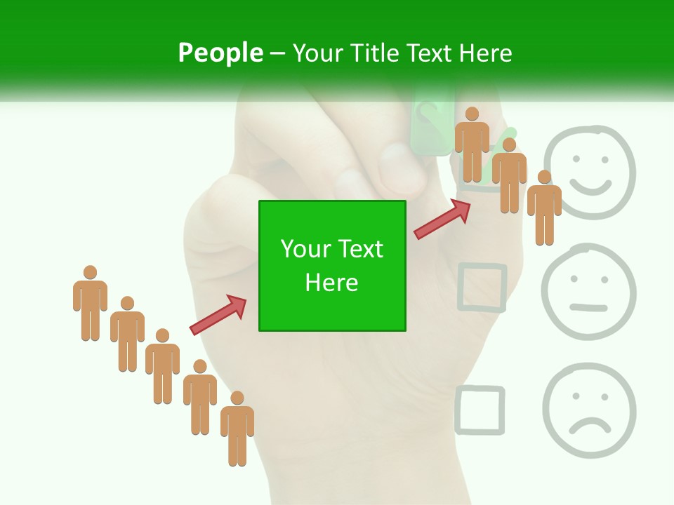 A Hand Writing On A White Board With A Green Marker PowerPoint Template