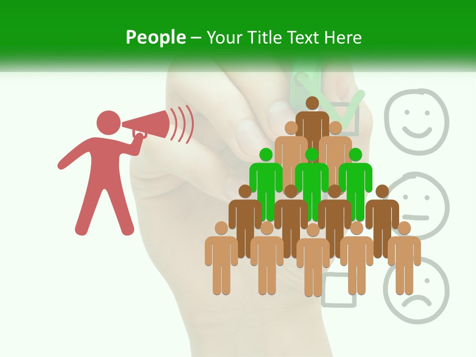 A Hand Writing On A White Board With A Green Marker PowerPoint Template