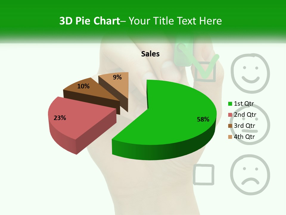 A Hand Writing On A White Board With A Green Marker PowerPoint Template