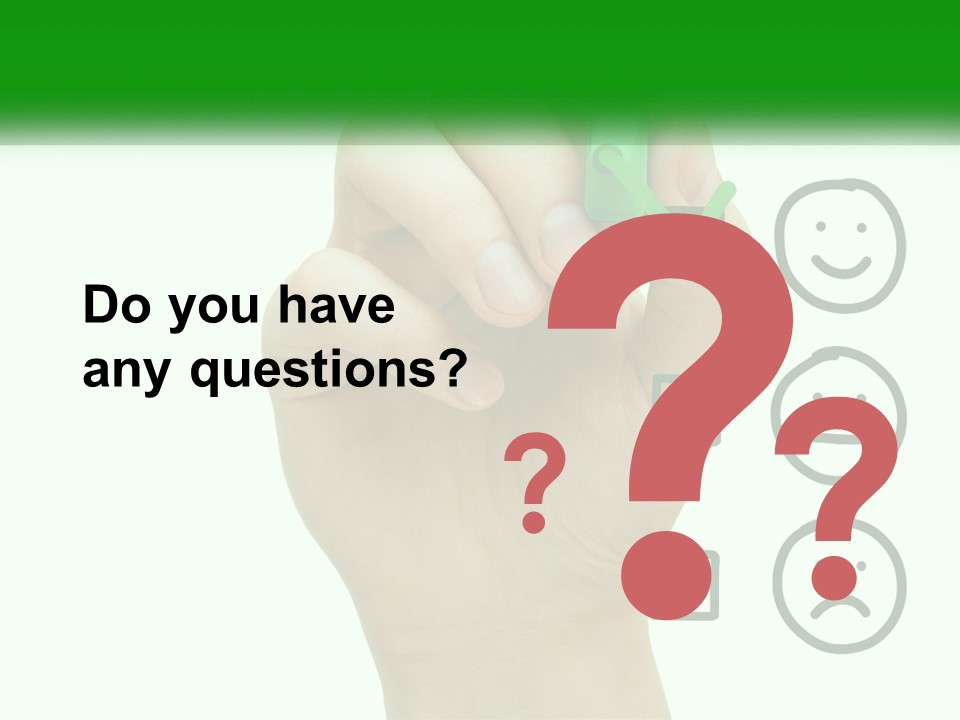 A Hand Writing On A White Board With A Green Marker PowerPoint Template