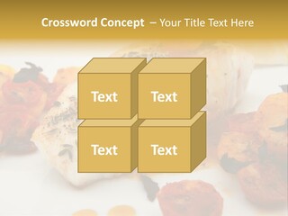 A White Plate Topped With Fish And Vegetables PowerPoint Template