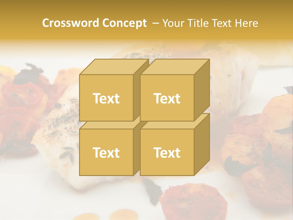 A White Plate Topped With Fish And Vegetables PowerPoint Template