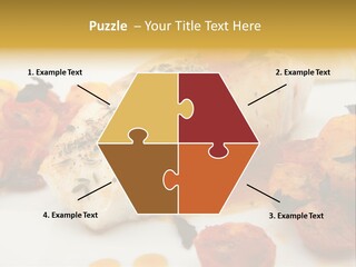 A White Plate Topped With Fish And Vegetables PowerPoint Template