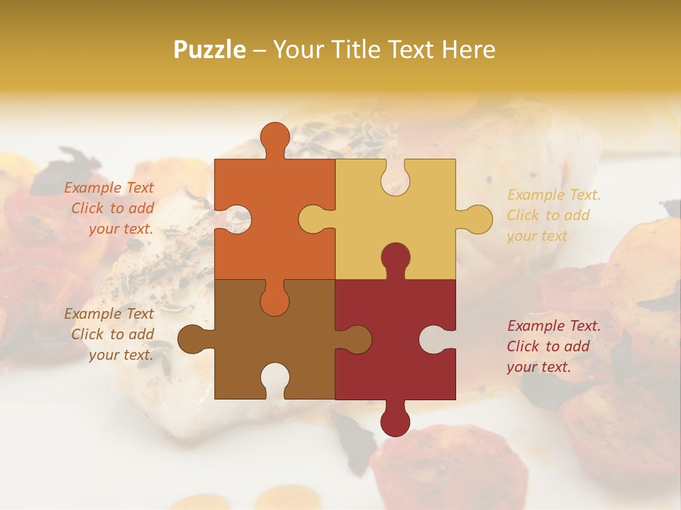 A White Plate Topped With Fish And Vegetables PowerPoint Template