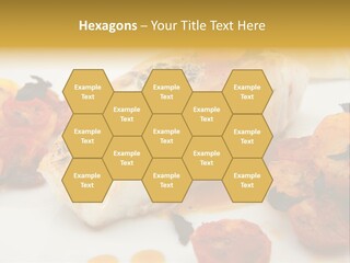 A White Plate Topped With Fish And Vegetables PowerPoint Template