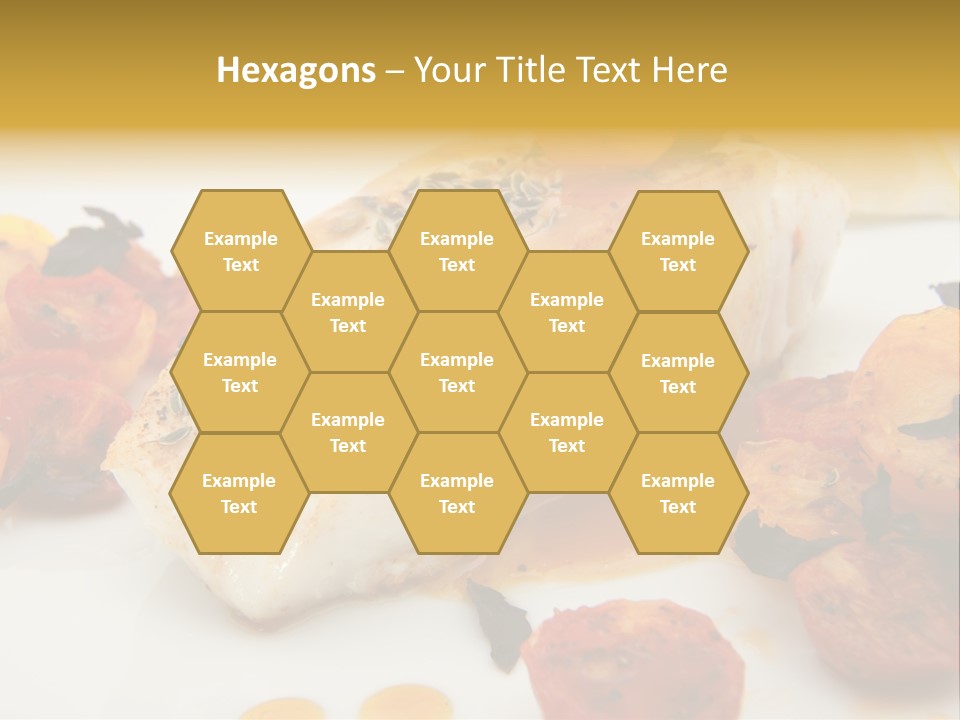 A White Plate Topped With Fish And Vegetables PowerPoint Template