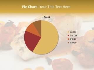 A White Plate Topped With Fish And Vegetables PowerPoint Template