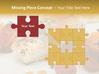 A White Plate Topped With Fish And Vegetables PowerPoint Template