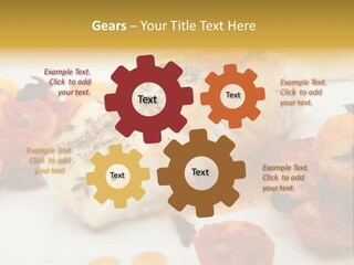 A White Plate Topped With Fish And Vegetables PowerPoint Template