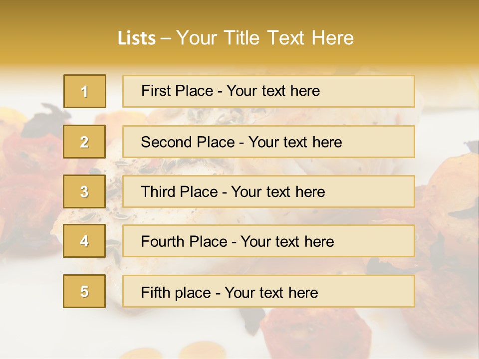 A White Plate Topped With Fish And Vegetables PowerPoint Template