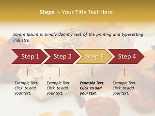 A White Plate Topped With Fish And Vegetables PowerPoint Template