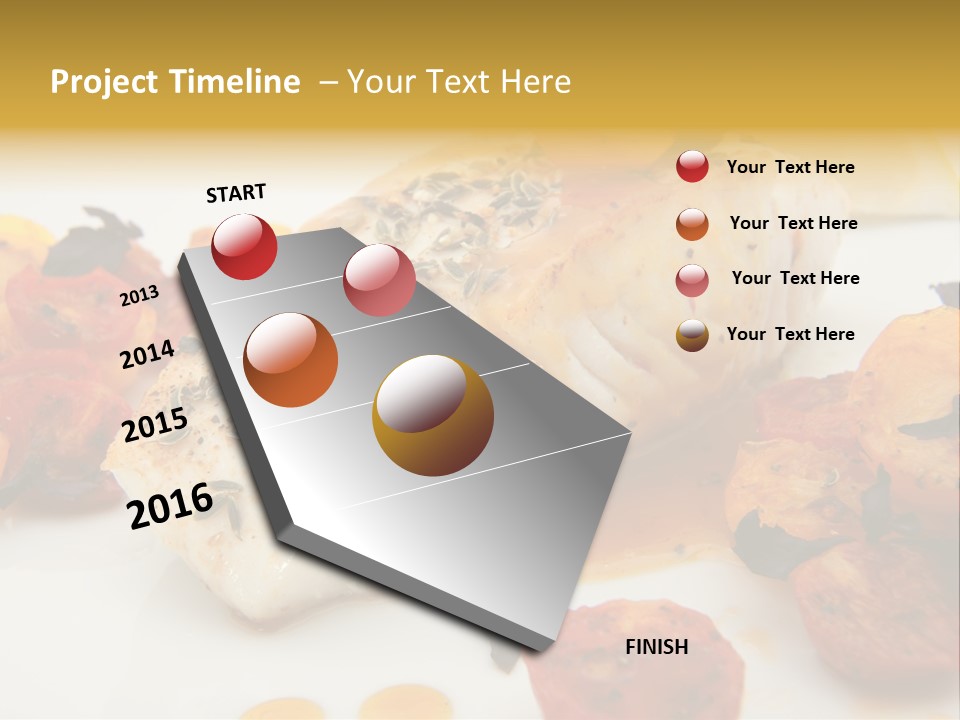 A White Plate Topped With Fish And Vegetables PowerPoint Template