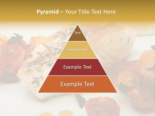 A White Plate Topped With Fish And Vegetables PowerPoint Template