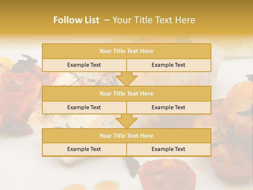 A White Plate Topped With Fish And Vegetables PowerPoint Template
