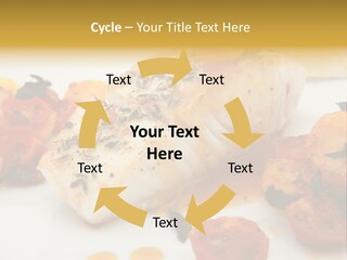 A White Plate Topped With Fish And Vegetables PowerPoint Template