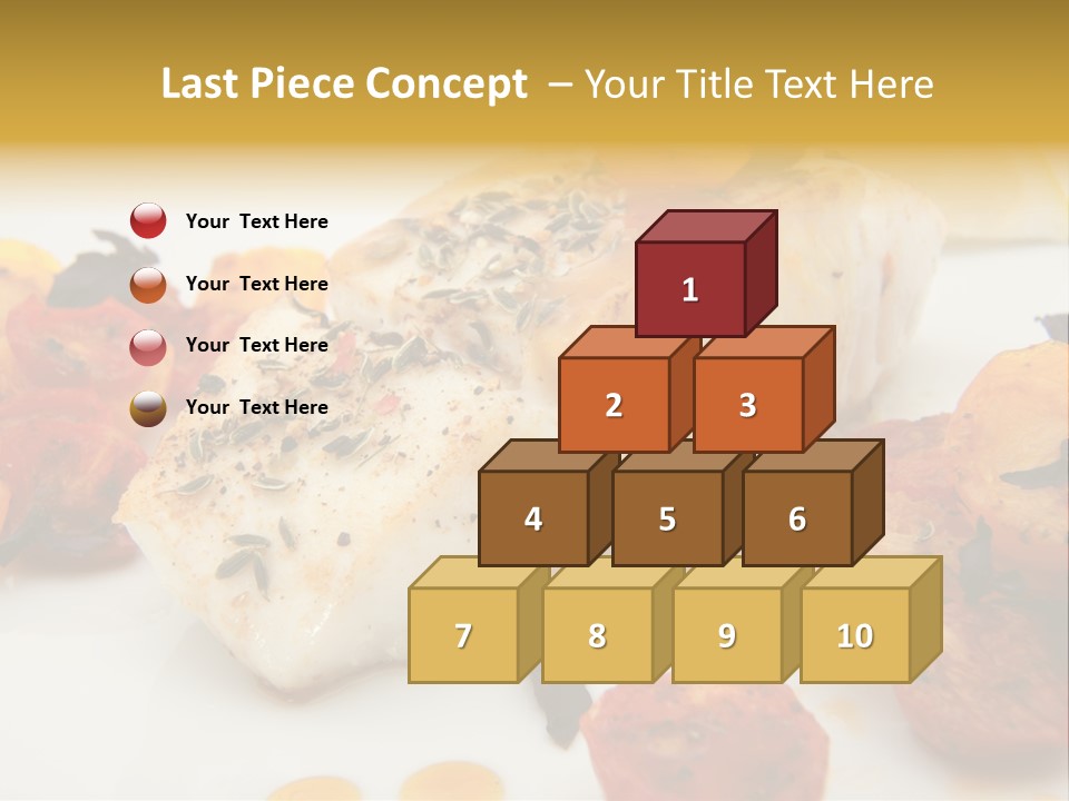 A White Plate Topped With Fish And Vegetables PowerPoint Template