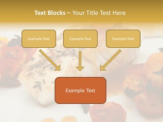 A White Plate Topped With Fish And Vegetables PowerPoint Template