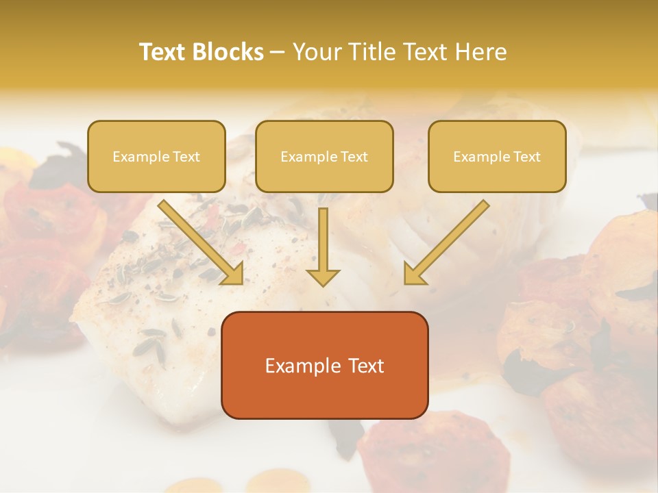 A White Plate Topped With Fish And Vegetables PowerPoint Template