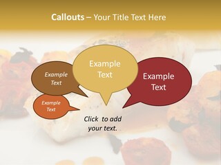 A White Plate Topped With Fish And Vegetables PowerPoint Template