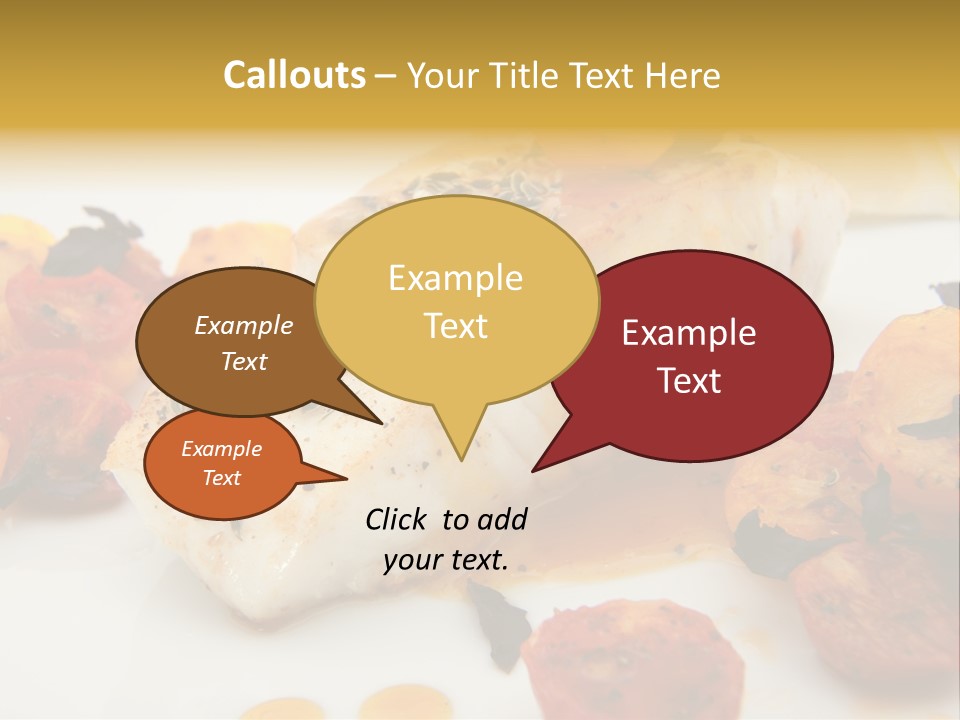 A White Plate Topped With Fish And Vegetables PowerPoint Template