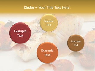 A White Plate Topped With Fish And Vegetables PowerPoint Template