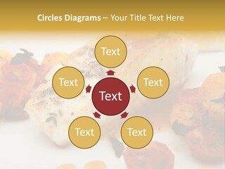 A White Plate Topped With Fish And Vegetables PowerPoint Template