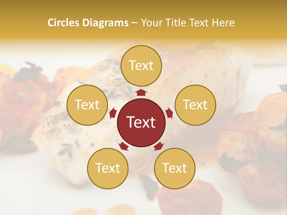 A White Plate Topped With Fish And Vegetables PowerPoint Template