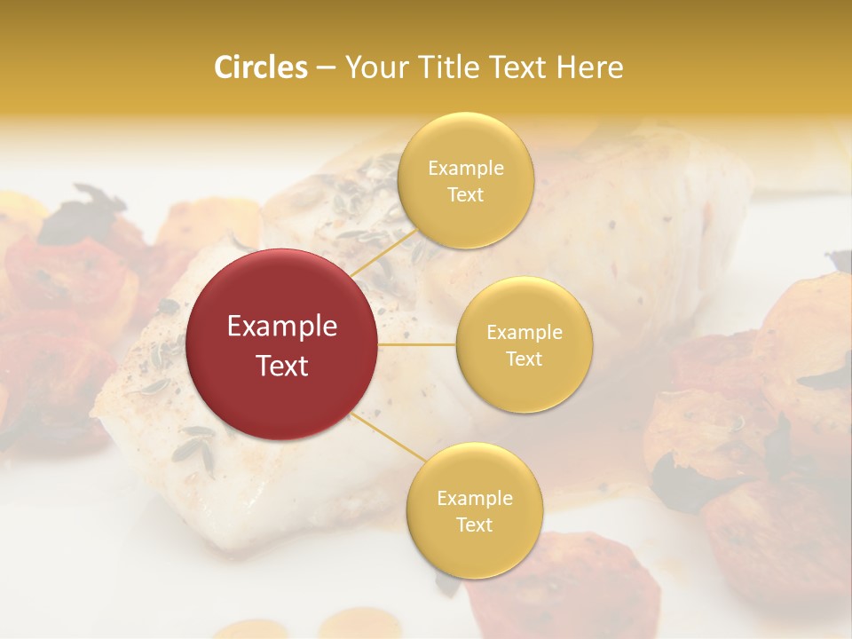 A White Plate Topped With Fish And Vegetables PowerPoint Template