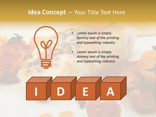 A White Plate Topped With Fish And Vegetables PowerPoint Template