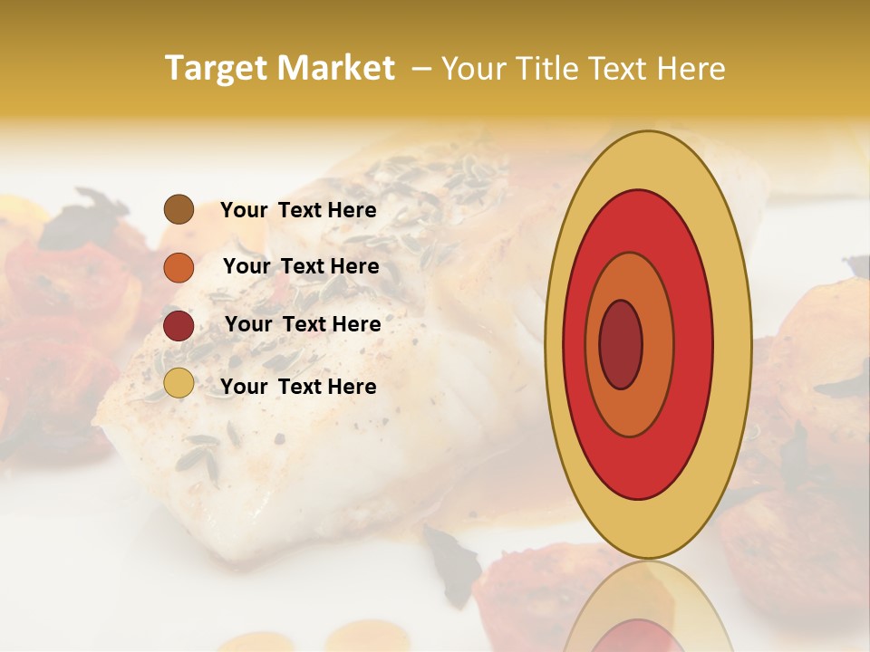 A White Plate Topped With Fish And Vegetables PowerPoint Template