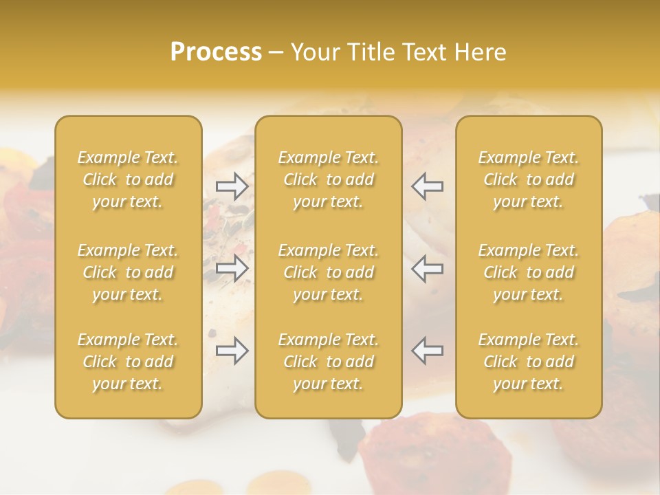 A White Plate Topped With Fish And Vegetables PowerPoint Template