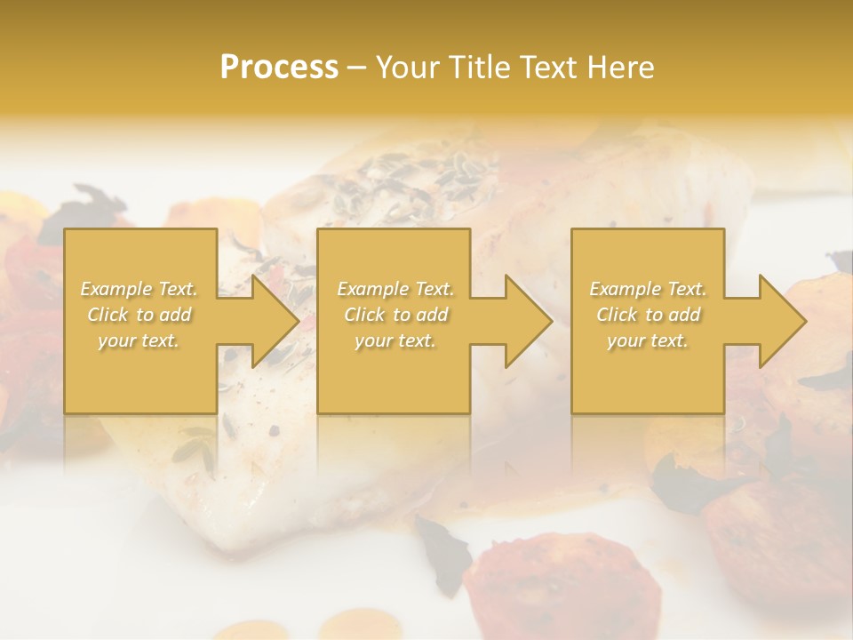 A White Plate Topped With Fish And Vegetables PowerPoint Template