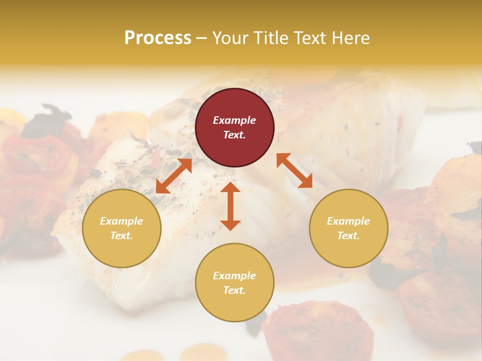 A White Plate Topped With Fish And Vegetables PowerPoint Template