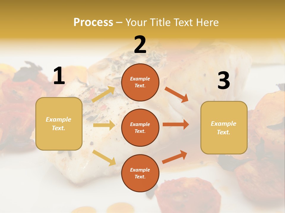 A White Plate Topped With Fish And Vegetables PowerPoint Template