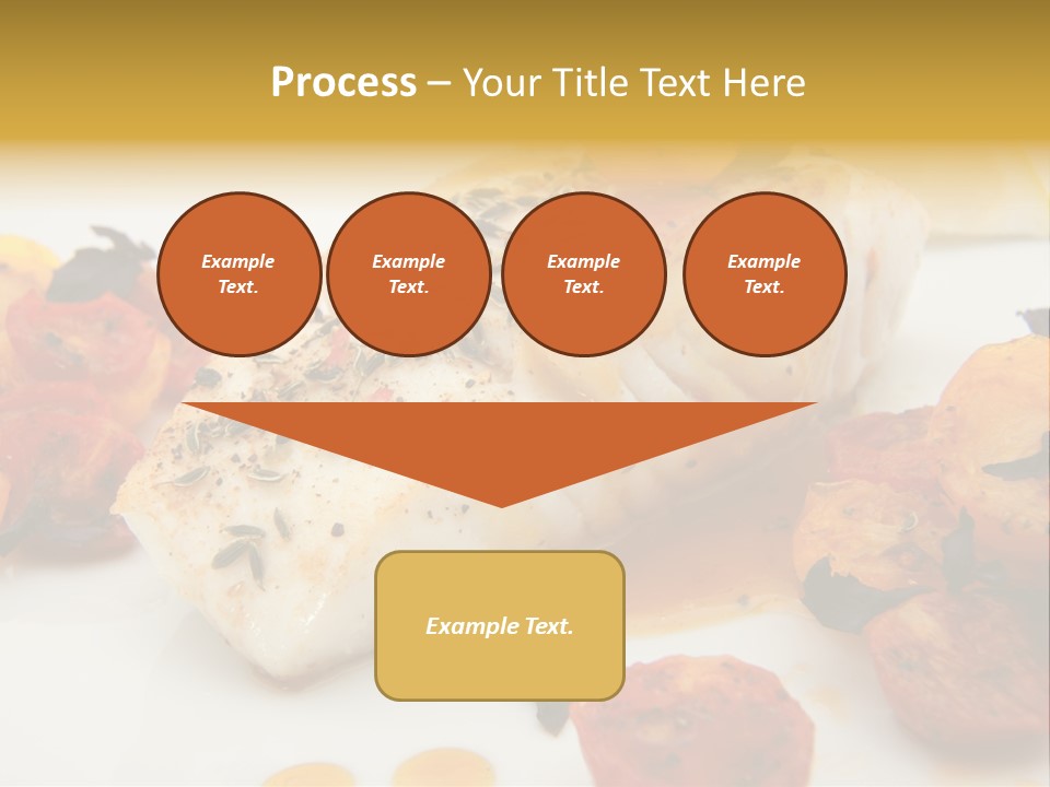 A White Plate Topped With Fish And Vegetables PowerPoint Template