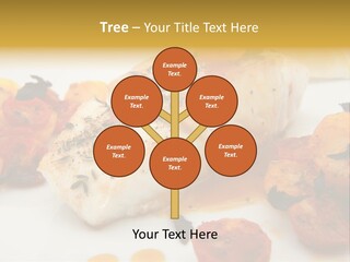 A White Plate Topped With Fish And Vegetables PowerPoint Template