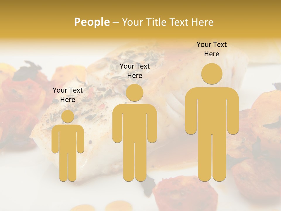 A White Plate Topped With Fish And Vegetables PowerPoint Template