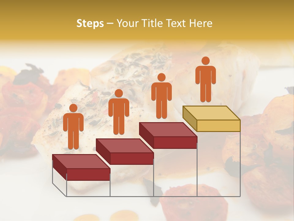 A White Plate Topped With Fish And Vegetables PowerPoint Template