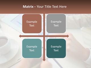 A Person Using A Tablet On A Table With A Cup Of Coffee PowerPoint Template