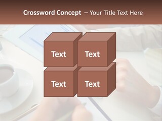 A Person Using A Tablet On A Table With A Cup Of Coffee PowerPoint Template