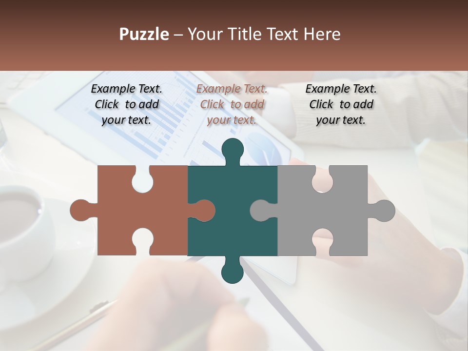 A Person Using A Tablet On A Table With A Cup Of Coffee PowerPoint Template