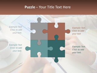 A Person Using A Tablet On A Table With A Cup Of Coffee PowerPoint Template