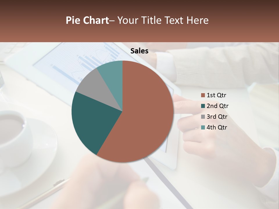 A Person Using A Tablet On A Table With A Cup Of Coffee PowerPoint Template