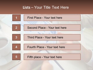 A Person Using A Tablet On A Table With A Cup Of Coffee PowerPoint Template